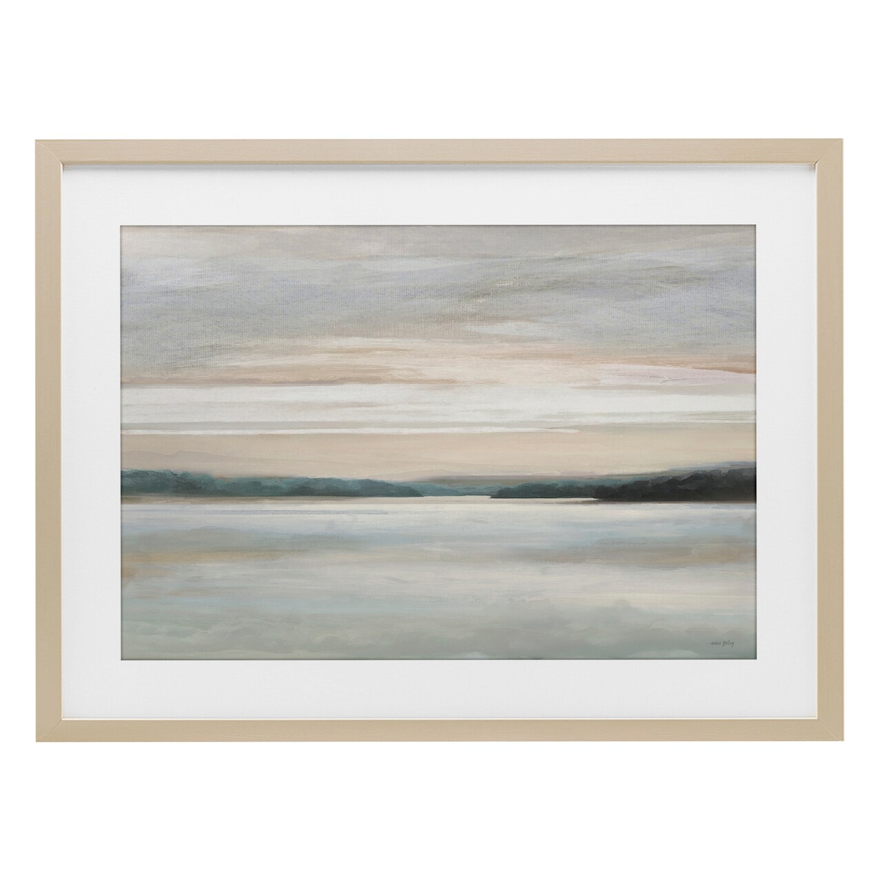 Stupell Industries Muted Lake Abstraction Framed Print Under Glass, design by Amber Sterling